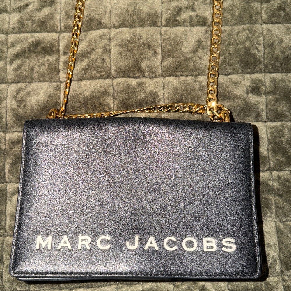 Marc Jacobs Black Crossbody Bag with Gold Chain